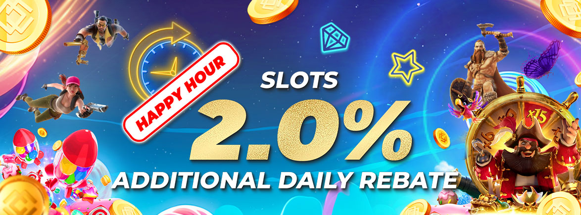 Slots Happy Hour up to 2% Daily Rebate