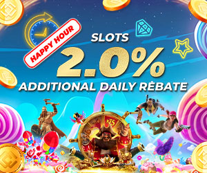 Slots Happy Hour up to 2% Daily Rebate